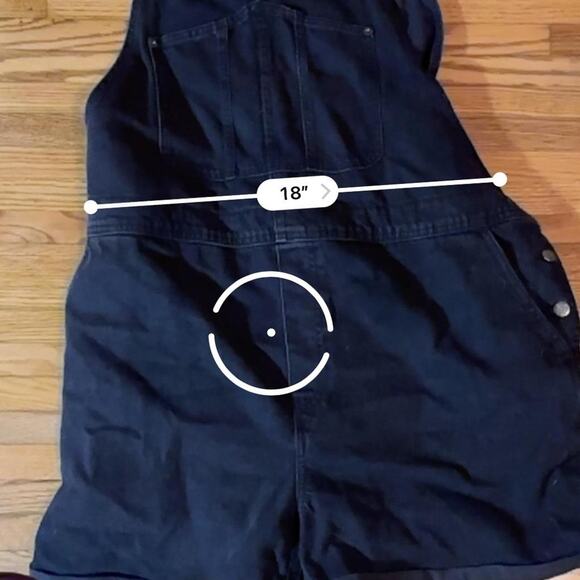 Plus size Old Navy black denim shorts overalls jumpsuit / romper Size 3XL - Picture 7 of 8